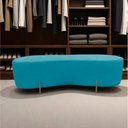 Ver imagem 6 de Puff Decorativo Alana Suede Azul Turquesa