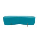 Ver imagem 3 de Puff Decorativo Alana Suede Azul Turquesa