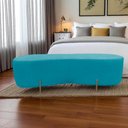 Ver imagem 1 de Puff Decorativo Alana Suede Azul Turquesa