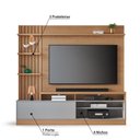 Ver imagem 3 de Rack com Painel Macéio para TV de até 65 - Freijó/Cinza