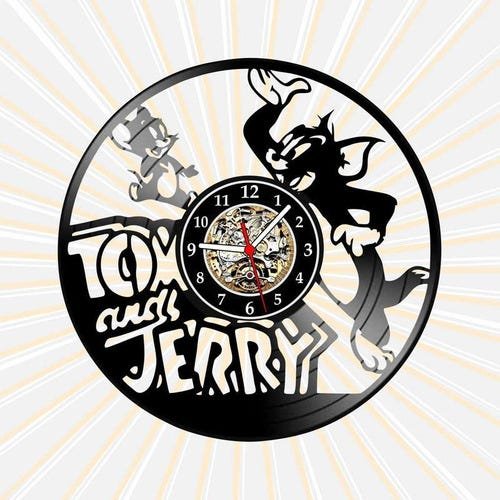 Relógio Tom Jerry Desenho Filmes Infatil Tv Nerd Vinil Lp - 1