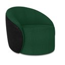 Ver imagem 2 de Poltrona Sala Orgânica Lua Giratória Sintético Pu Preto/bouclê Verde D03 - D’Rossi
