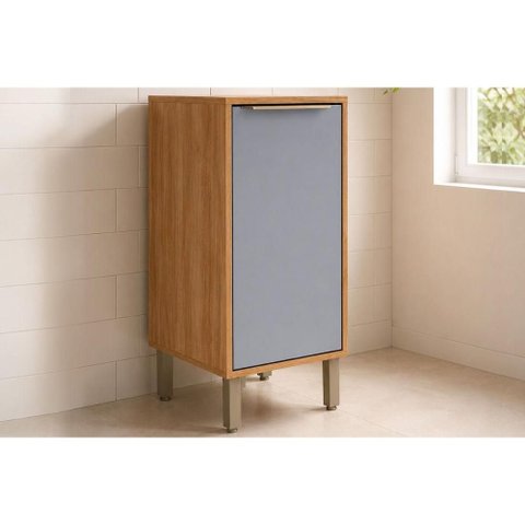 Balcão Cozinha Modulado Brilhante 1 Porta 40cm Cinamomo/Platina MGM