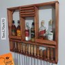 Adega bebidas Vinho madeira parede 70x70 9 garrafa 12espetos - 2