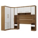 Ver imagem 2 de Quarto Modulado Queen de Canto com Guarda-roupas Maleiro e Cabeceira Paris Master Luciane Móveis