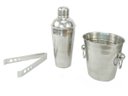 Ver imagem 1 de Kit Bar Inox Coqueteleira 500 Ml Balde De Gelo e Pegador 3 Peças Art House