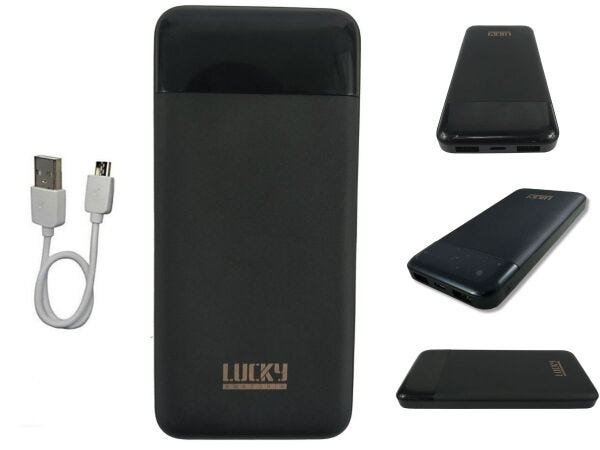 Carregador Portátil 10000mAh com Visor Digital 2 Entradas USB Lucky Amazonia Lu528 - 1