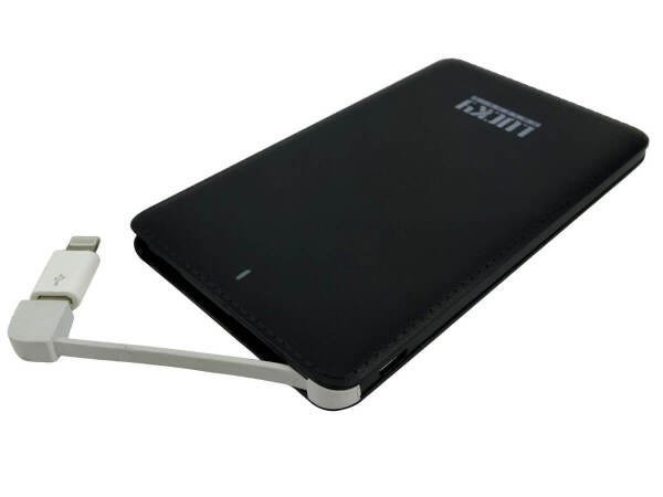 Carregador Portátil Power Bank Lucky 4000mAh Modelo Slim Iphone Android USB:Preto - 2
