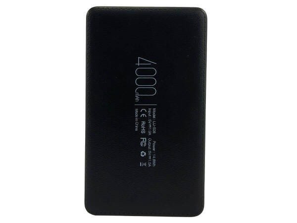 Carregador Portátil Power Bank Lucky 4000mAh Modelo Slim Iphone Android USB:Preto - 5