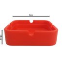 Ver imagem 3 de Cinzeiro de Silicone Quadrado Não Queima Não Quebra Resistente Em Borracha:Vermelho