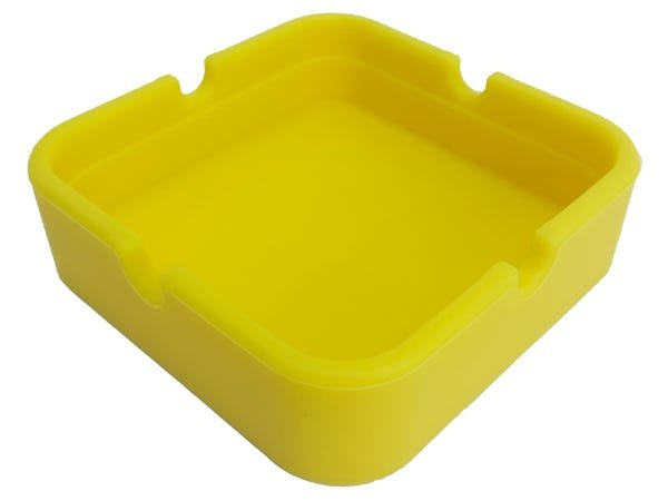Cinzeiro de Silicone Quadrado Não Queima Não Quebra Resistente Em Borracha:Amarelo - 1