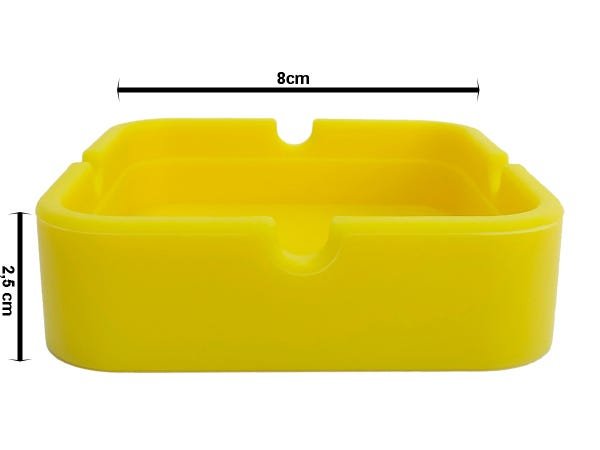 Cinzeiro de Silicone Quadrado Não Queima Não Quebra Resistente Em Borracha:Amarelo - 3