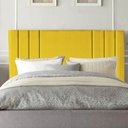 Ver imagem 1 de Cabeceira Estofada Grécia 160CM Queen Courino Amarelo - D A DECOR