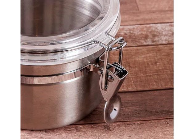 Conjunto De Potes Hermético Em Inox Tampa Acrílico Com Trava 4 Peças Art House - 5