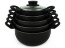 Ver imagem 7 de Conjunto de Caçarola 5 Peças para Sua Cozinha Antiaderente com Tampa de Vidro e Talheres Cor: Vermel