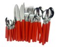 Ver mais imagens de Conjunto de Caçarola 5 Peças para Sua Cozinha Antiaderente com Tampa de Vidro e Talheres Cor: Vermel