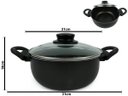 Ver imagem 5 de Conjunto de Caçarola 5 Peças para Sua Cozinha Antiaderente com Tampa de Vidro e Talheres Cor: Preto