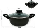 Ver imagem 4 de Conjunto de Caçarola 5 Peças para Sua Cozinha Antiaderente com Tampa de Vidro e Talheres Cor: Preto