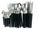 Ver mais imagens de Conjunto de Caçarola 5 Peças para Sua Cozinha Antiaderente com Tampa de Vidro e Talheres Cor: Preto