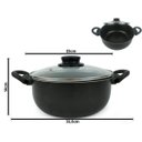 Ver imagem 6 de Conjunto de Caçarola 5 Peças para Sua Cozinha Antiaderente com Tampa de Vidro e Talheres Cor: Preto