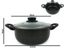 Ver imagem 6 de Conjunto de Caçarola 5 Peças para Sua Cozinha Antiaderente com Tampa de Vidro e Talheres Cor: Preto