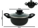 Ver imagem 3 de Conjunto de Caçarola 5 Peças para Sua Cozinha Antiaderente com Tampa de Vidro e Talheres Cor: Preto