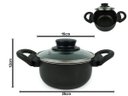 Ver imagem 2 de Conjunto de Caçarola 5 Peças para Sua Cozinha Antiaderente com Tampa de Vidro e Talheres Cor: Preto