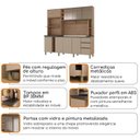 Ver imagem 5 de Cozinha Compacta 205cm MDF 1,5cm com Portas de Vidro Érica Marrom/Champagne/Rosé