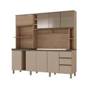 Ver imagem 2 de Cozinha Compacta 205cm MDF 1,5cm com Portas de Vidro Érica Marrom/Champagne/Rosé