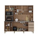 Ver imagem 4 de Cozinha Compacta 205cm MDF 1,5cm com Portas de Vidro Érica Marrom/Champagne/Rosé
