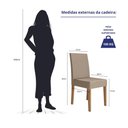 Ver imagem 7 de Kit 2 Cadeiras de Jantar Josi Suede Bege Base Carvalho - Pallazio