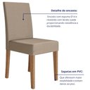 Ver imagem 4 de Kit 2 Cadeiras de Jantar Josi Suede Bege Base Carvalho - Pallazio