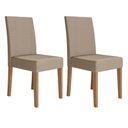 Ver imagem 6 de Kit 2 Cadeiras de Jantar Josi Suede Bege Base Carvalho - Pallazio