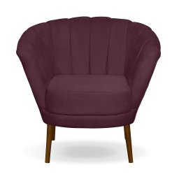 Poltrona Pétala Flor Decorativa Suede Bordô - 2