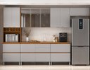 Ver imagem 1 de Cozinha Modulada 6 Peças 11 Portas 6 Gavetas Nicho p/Forno MDF Dodradiça Slow Motion Lúmina Itatiaia Cinza/Cinamomo/Fendi