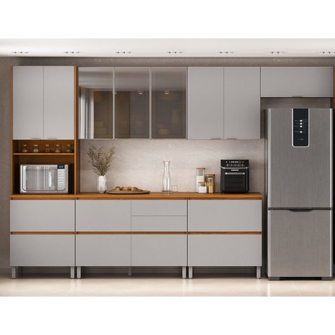 Cozinha Modulada 6 Peças 11 Portas 6 Gavetas Nicho p/Forno MDF Dodradiça Slow Motion Lúmina Itatiaia
