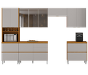 Ver imagem 3 de Cozinha Modulada 6 Peças 11 Portas 6 Gavetas Nicho p/Forno MDF Dodradiça Slow Motion Lúmina Itatiaia Cinza/Cinamomo/Fendi