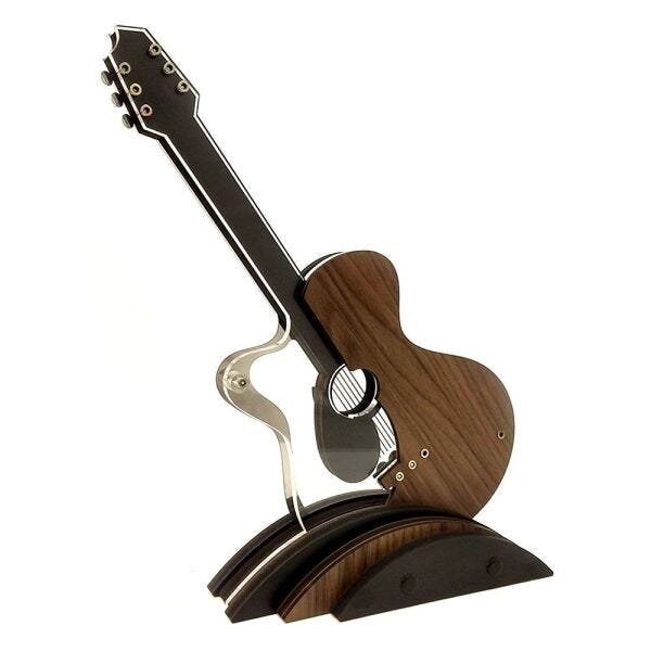 Instrumento Musical Violão Malaga Decorativo em Inox e Acrílico - 2
