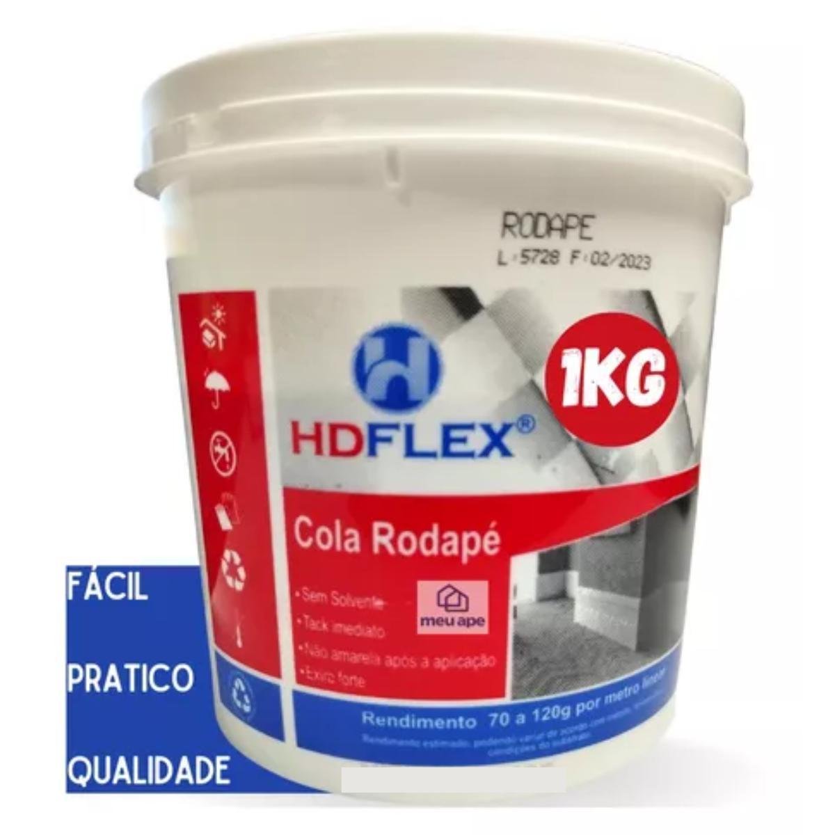 Cola Rodapé Hdflex Balde 1 Kg Mdf Madeira Moldura Guarnições - 2