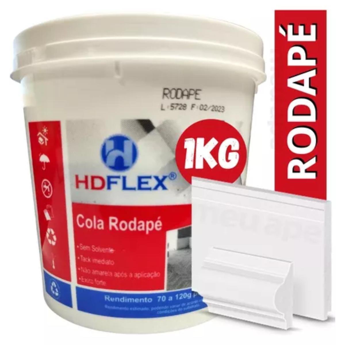 Cola Rodapé Hdflex Balde 1 Kg Mdf Madeira Moldura Guarnições - 4