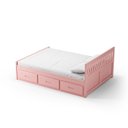 Ver imagem 2 de Cama King Size 06 Gavetas - Madeira Maciça Rosa/Tons&Madeira
