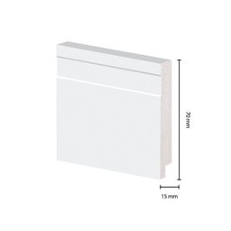 Rodapé de Poliestireno Arquitech 51007 Frisado 7cm 2,40m Branco - 3