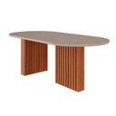 Ver imagem 1 de Mesa de Sala Jantar Ester com Tampo Vidro Oval 210x100cm Cinamomo Off White