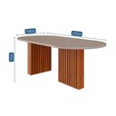 Ver imagem 4 de Mesa de Sala Jantar Ester com Tampo Vidro Oval 210x100cm Cinamomo Off White