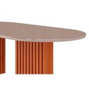 Ver imagem 3 de Mesa de Sala Jantar Ester com Tampo Vidro Oval 210x100cm Cinamomo Off White