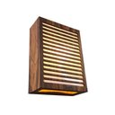 Ver imagem 1 de Luminária Parede Decorativa LED Corredor Quarto Sala P Ferro Bivolt Marrom MDF