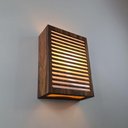 Ver imagem 5 de Luminária Parede Decorativa LED Corredor Quarto Sala P Ferro Bivolt Marrom MDF