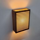 Ver imagem 3 de Luminária Parede Decorativa LED Corredor Quarto Sala P Ferro Bivolt Marrom MDF
