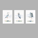 Ver imagem 1 de Tríptico - Quadros Decorativos Garça Aquarela Grande:Branco