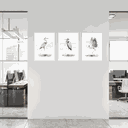 Ver imagem 3 de Tríptico - Quadros Decorativos Garça Aquarela Grande:Branco